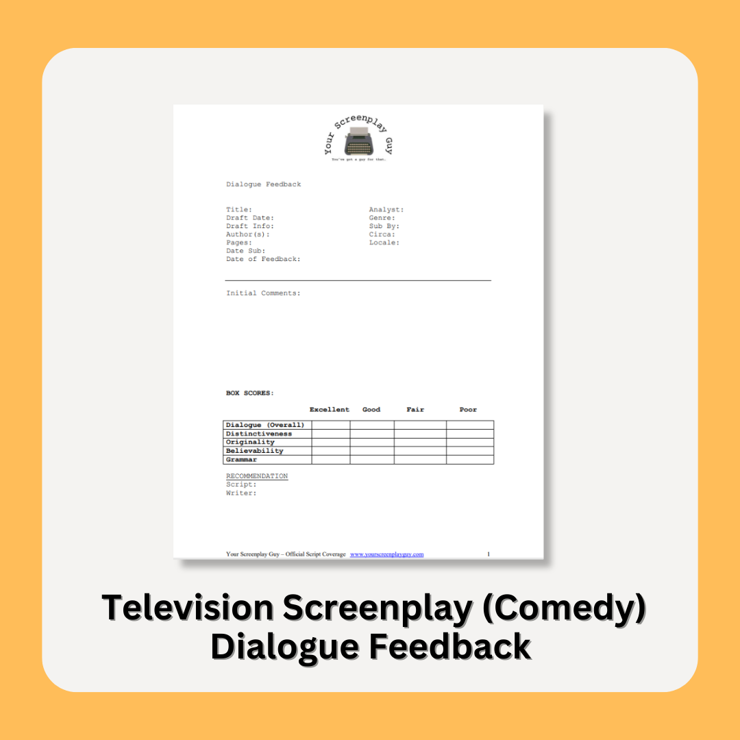 TV Comedy Script Dialogue Feedback