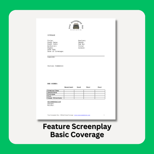 First page of basic screenplay coverage template