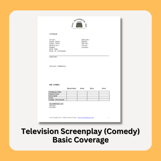 First page of television comedy screenplay coverage template