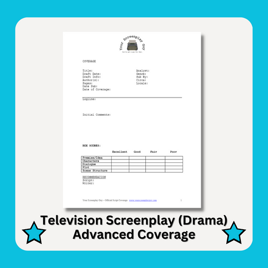 First page of television drama advanced coverage template