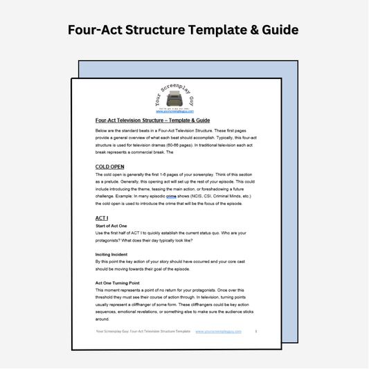 First page of four act television structure template and guide